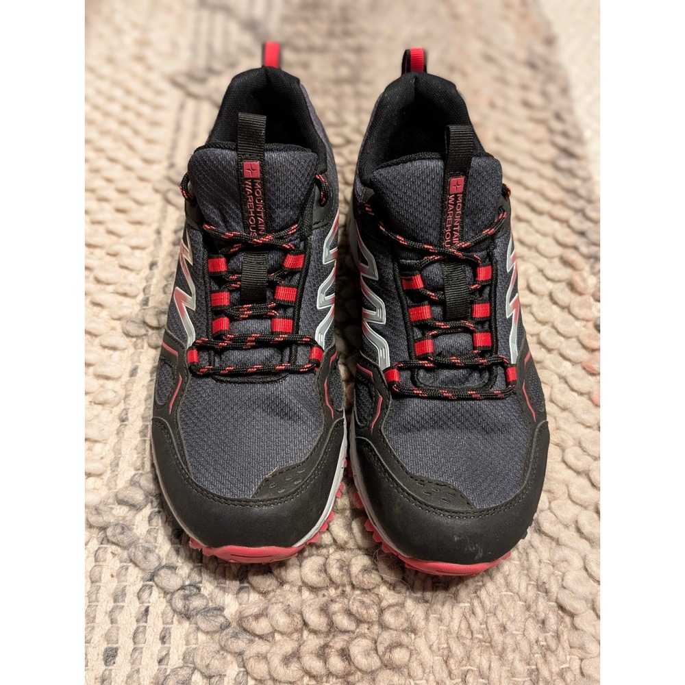 Mountain Warehouse IsoDry Trail Running Shoes Grey Red Waterproof Sneakers US 8